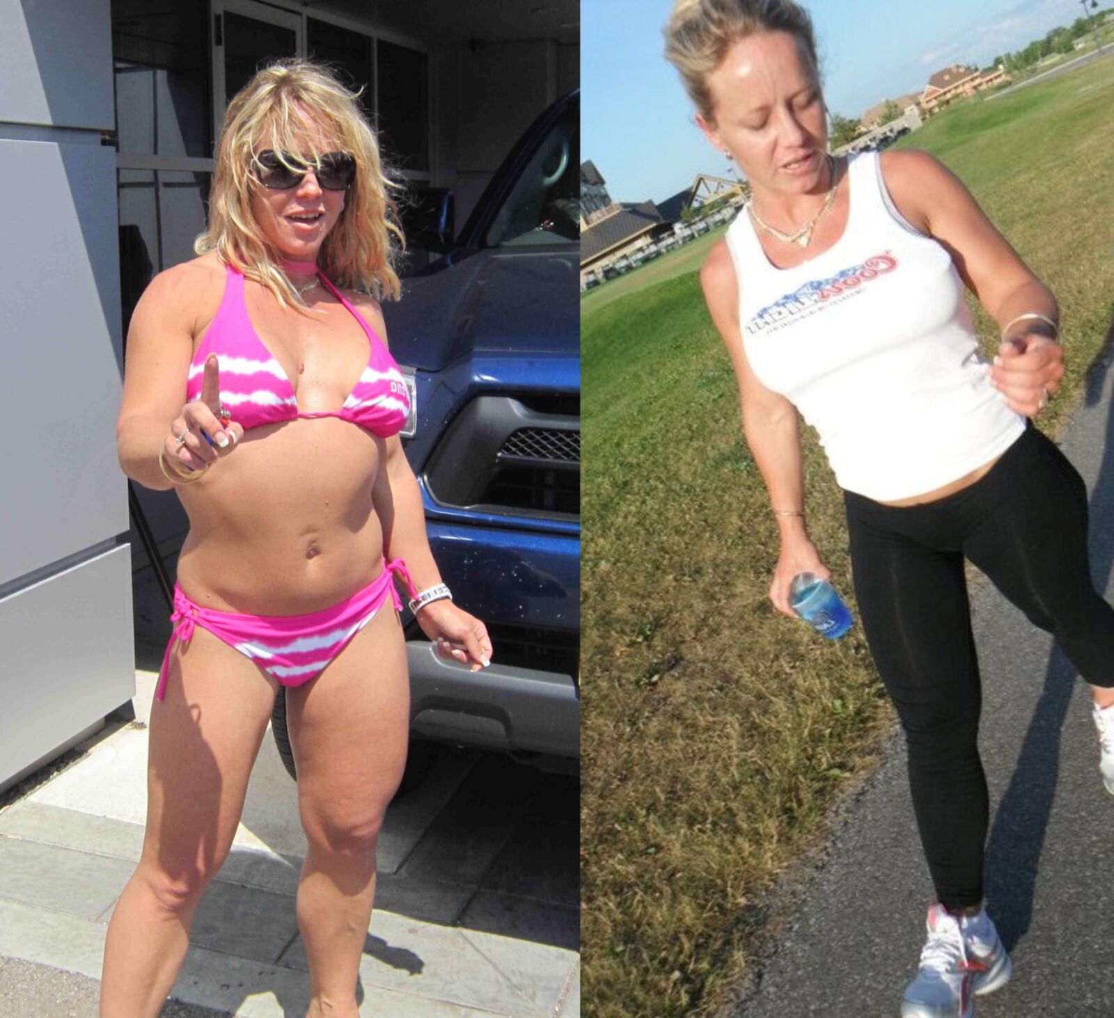 Blonde Big Tit milf enseigne les leçons de biker adolescents Jessie Bikini