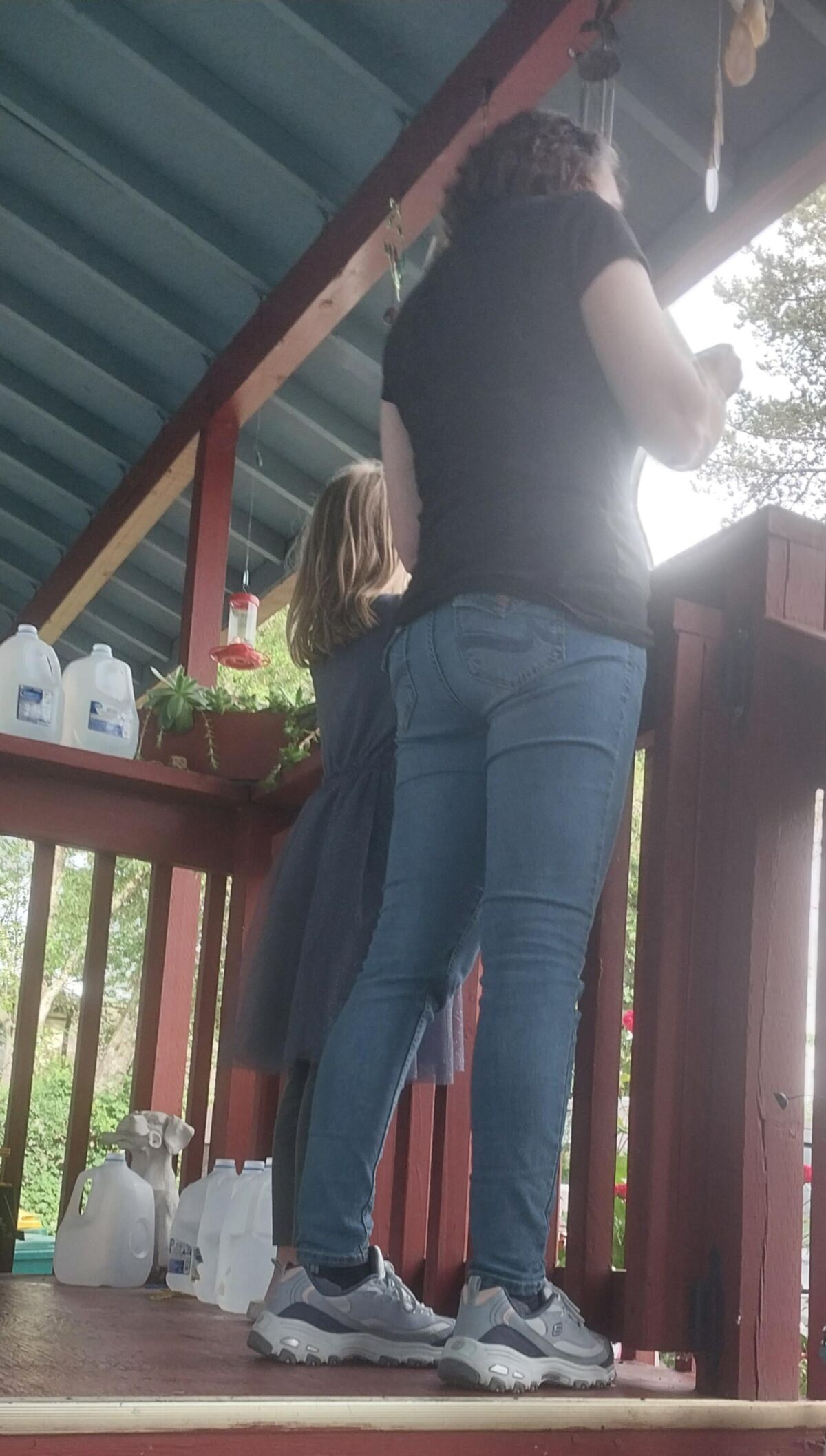 One hot lil ass in tight jeans Damn my wifes got it goin on.