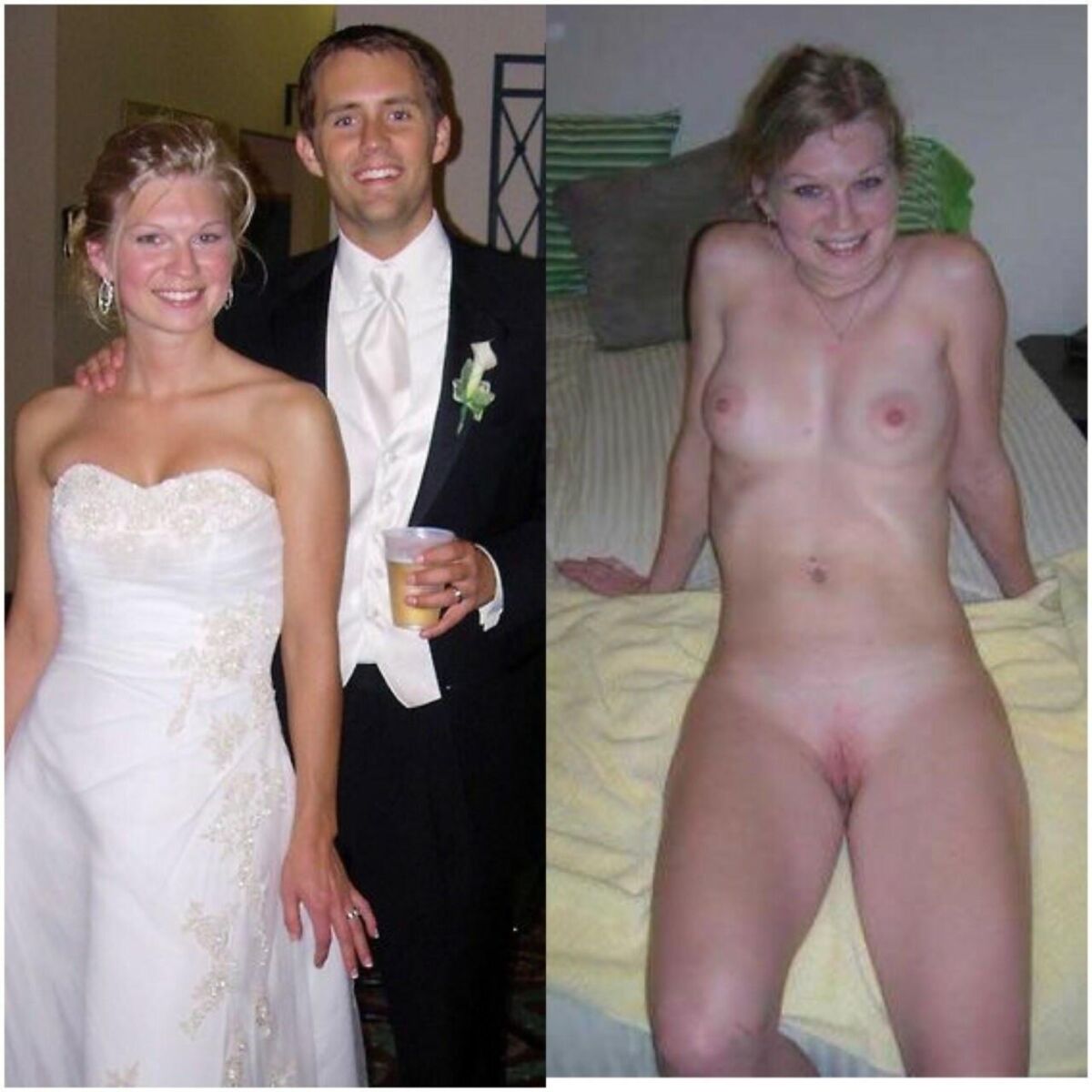 Brides salopes habillées des seins de chatte déshabillés