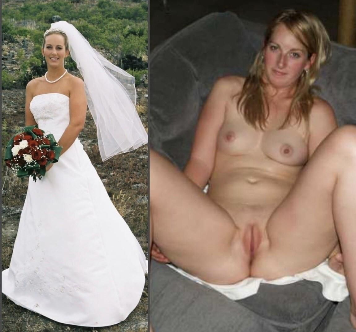 Brides salopes habillées des seins de chatte déshabillés