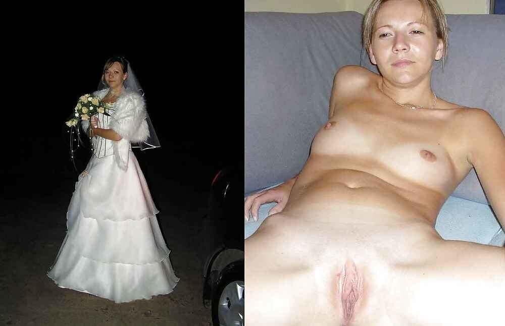 Brides salopes habillées des seins de chatte déshabillés