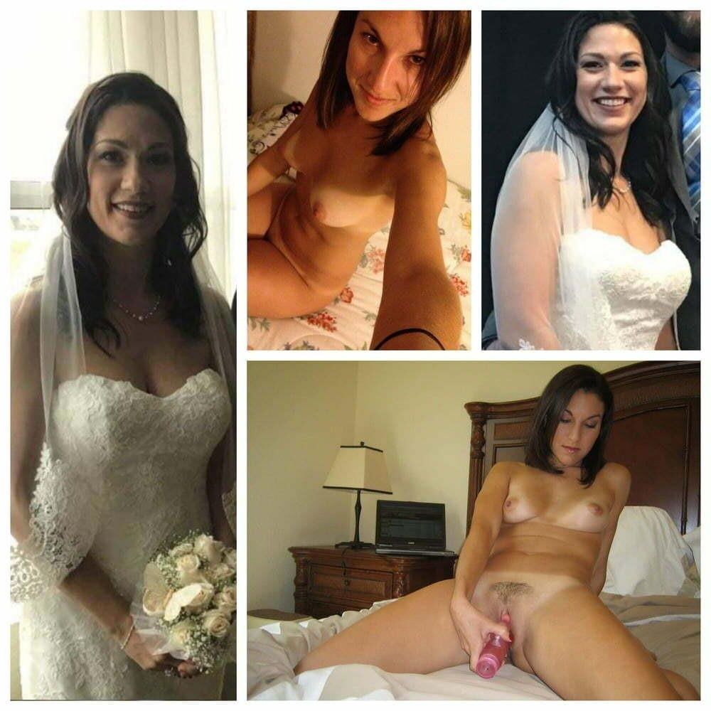 Brides dressed undressed pussy tits