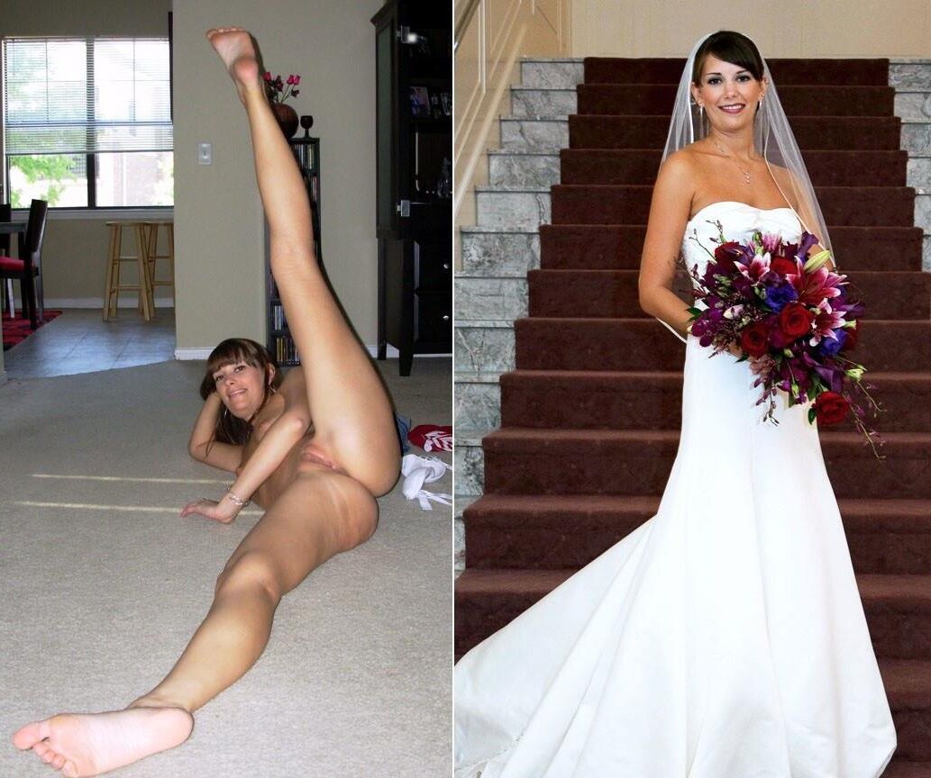 Brides dressed undressed pussy tits