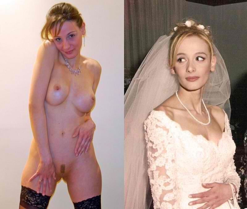 Brides dressed undressed pussy tits