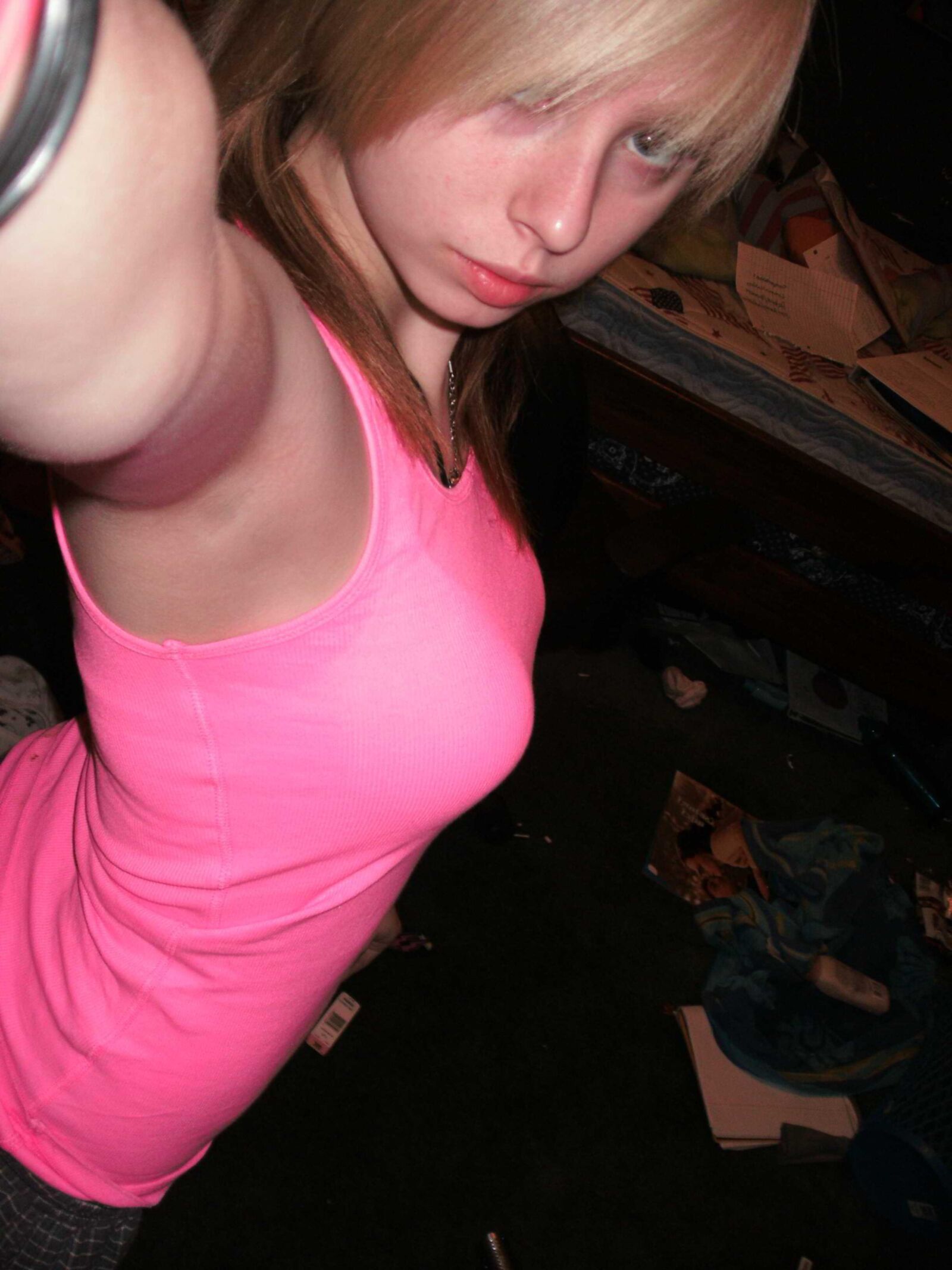 Sexy teen taking selfies in bed